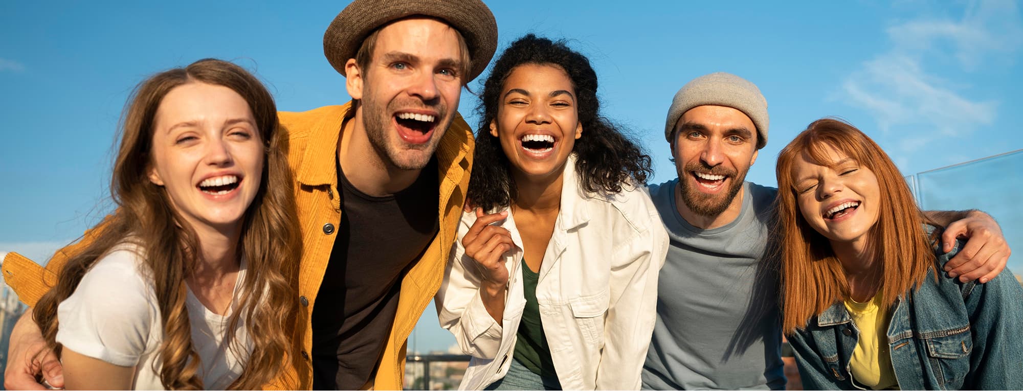 Nice people looking at the camera