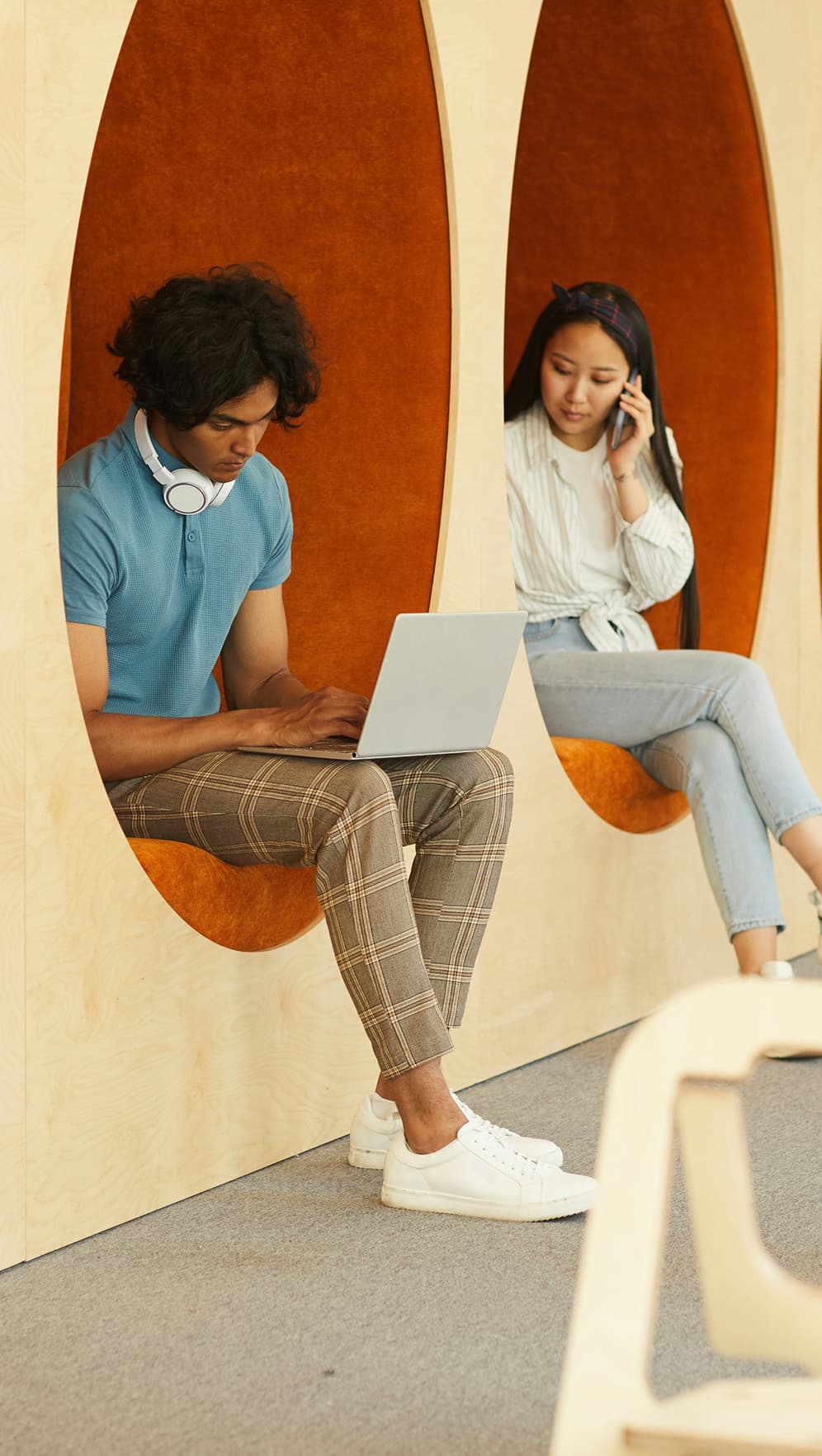 Beautiful people enjoying the coworking space
