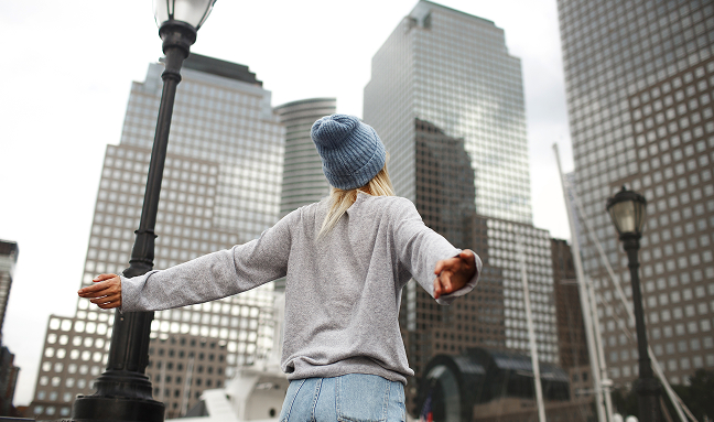 Girl enjoying the city view