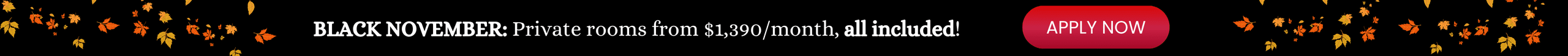 BLACK NOVEMBER: Private rooms from $1,390/month, all included! 