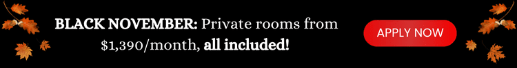 BLACK NOVEMBER: Private rooms from $1,390/month, all included! 